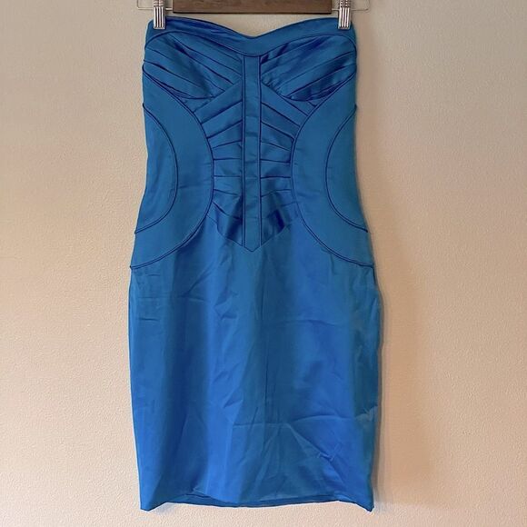 New! Arden B fitted Blue Strapless Dress. Size Small. - Picture 1 of 3